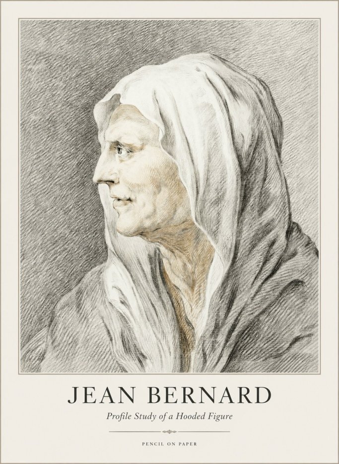 Jean Bernard Profile Study of a Hooded Figure No1 - Poszter
