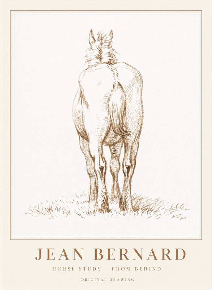Jean Bernard Horse Study - from Behind No1 - Poszter