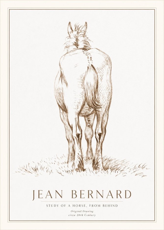 Jean Bernard Horse Study - from Behind No2 - Poszter
