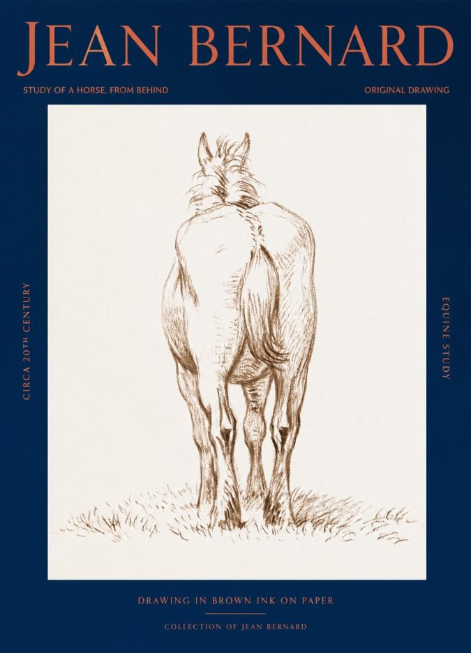 Jean Bernard Horse Study - from Behind No3 - Poszter