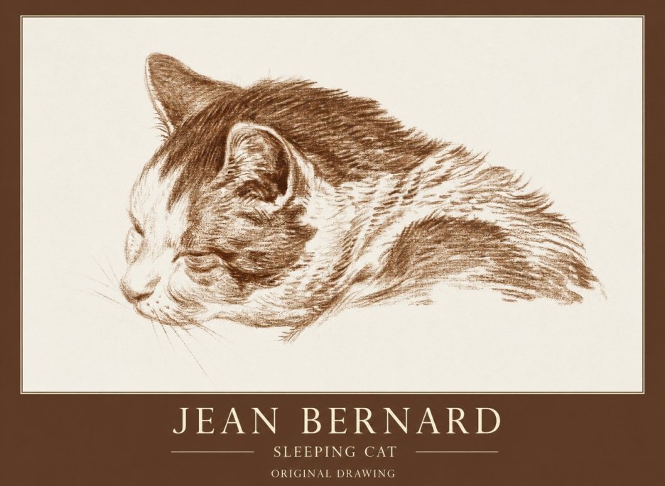 Jean Bernard Sleeping Cat II No1 - Poszter