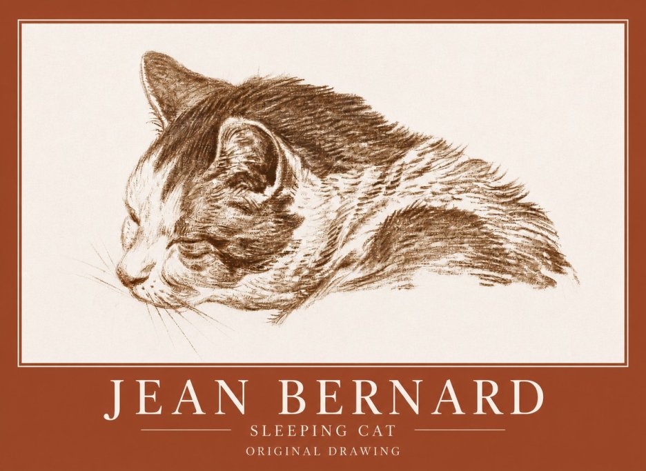 Jean Bernard Sleeping Cat II No4 - Poszter