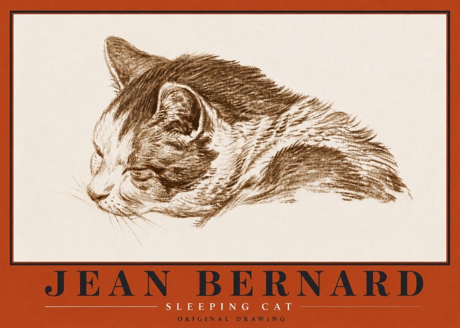 Jean Bernard Sleeping Cat II No5 - Poszter