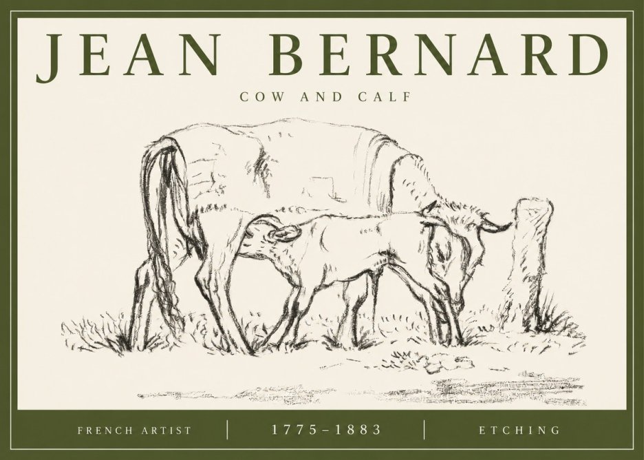Jean Bernard Cow and Calf I No3 - Poszter