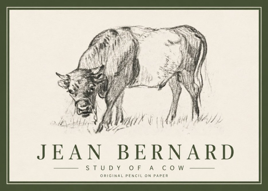 Jean Bernard Study of a Cow II No3 - Poszter