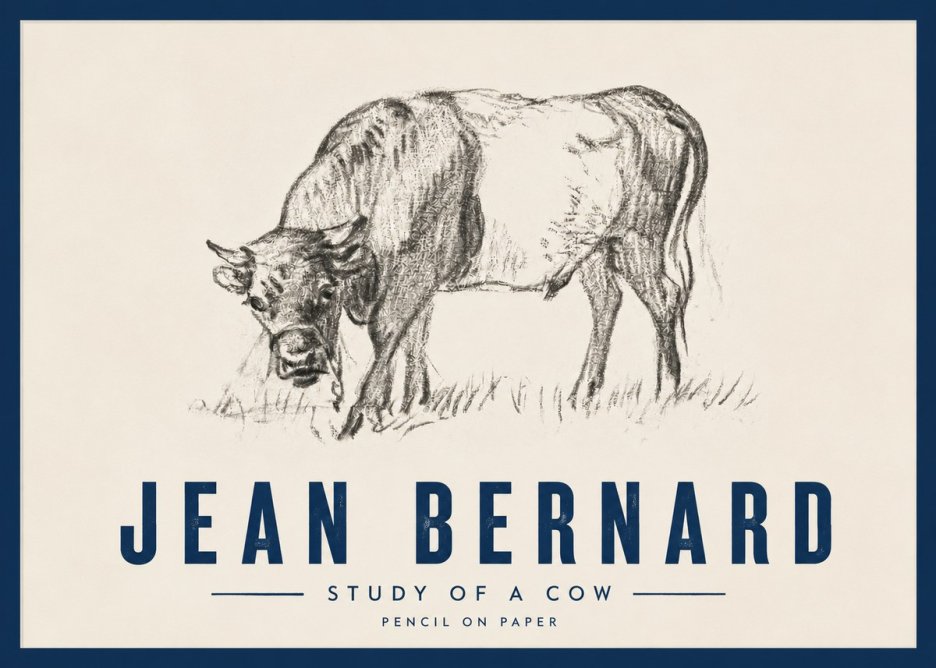 Jean Bernard Study of a Cow II No4 - Poszter