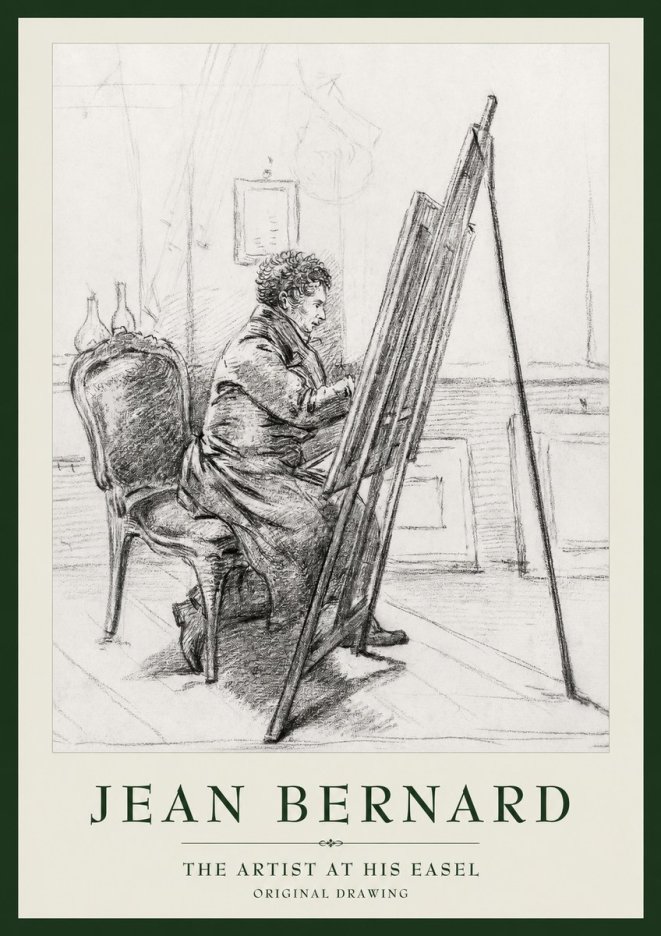 Jean Bernard The Artist at His Easel No1 - Poszter