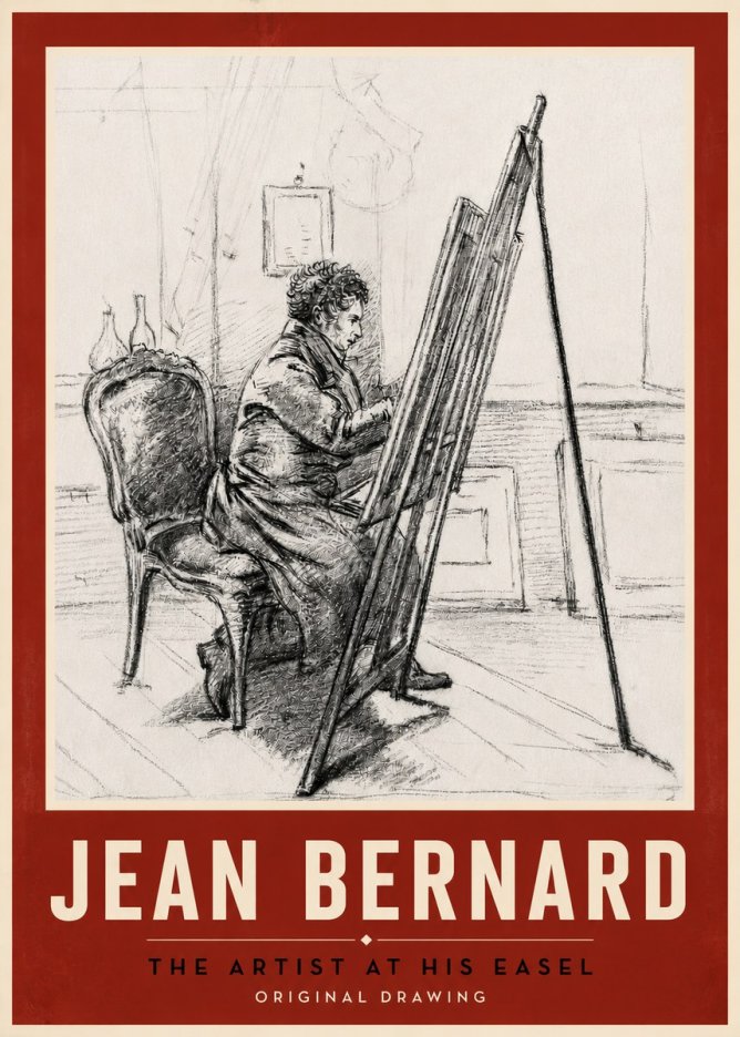 Jean Bernard The Artist at His Easel No5 - Poszter