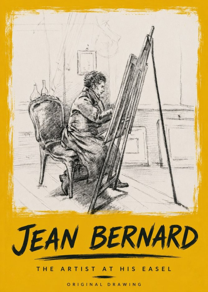 Jean Bernard The Artist at His Easel No6 - Poszter