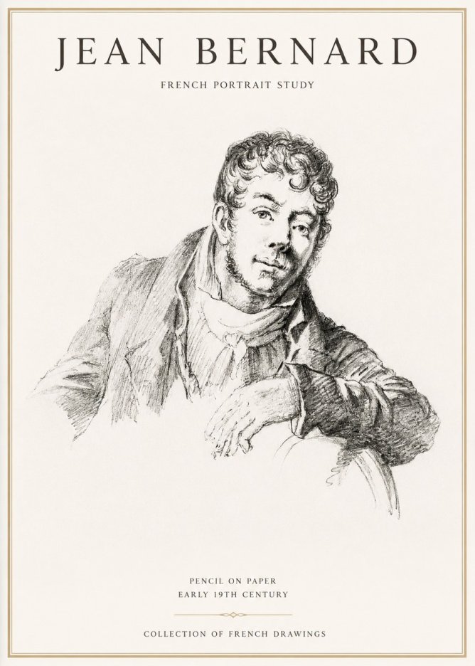 Jean Bernard French Portrait Study No1 - Poszter