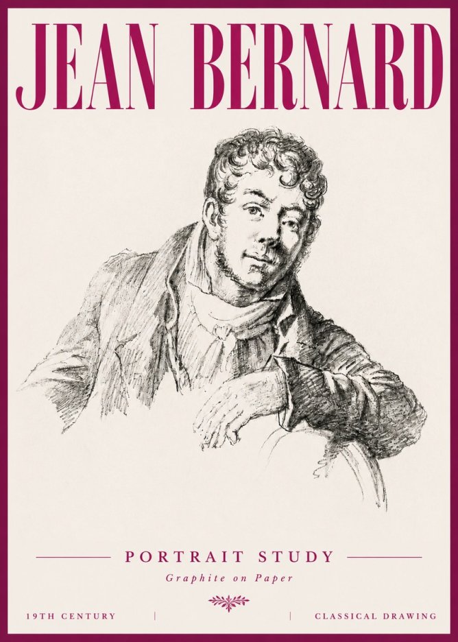 Jean Bernard French Portrait Study No6 - Poszter