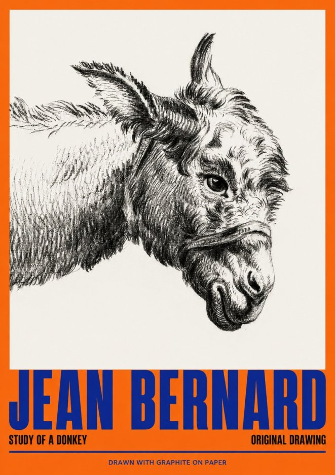 Jean Bernard Study of a Donkey I No2 - Poszter