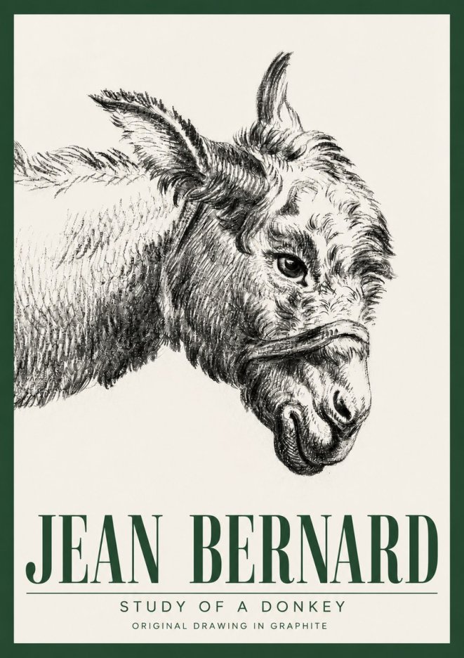 Jean Bernard Study of a Donkey I No3 - Poszter