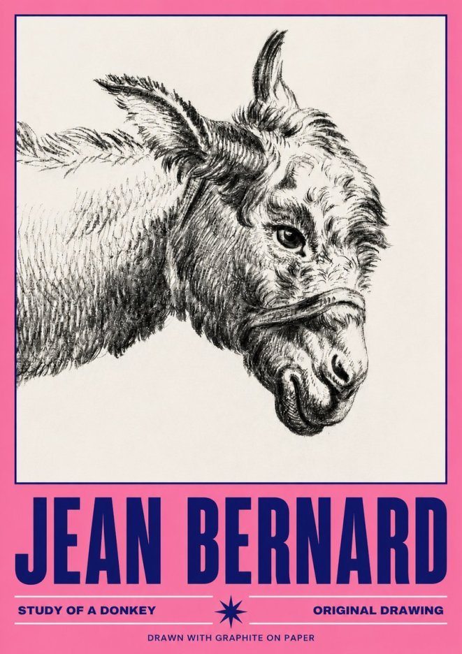 Jean Bernard Study of a Donkey I No4 - Poszter