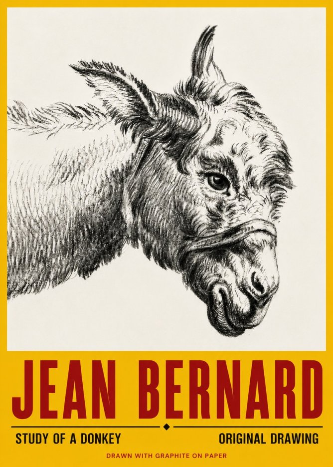 Jean Bernard Study of a Donkey I No6 - Poszter