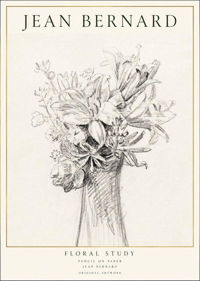 Jean Bernard Bouquet of Lilies No2 - Poszter