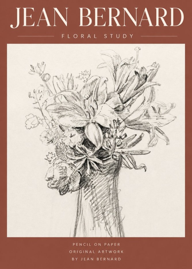 Jean Bernard Bouquet of Lilies No4 - Poszter