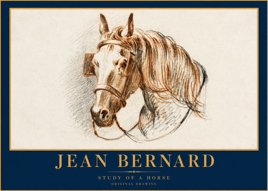 Jean Bernard Study of a Horse V No2 - Poszter
