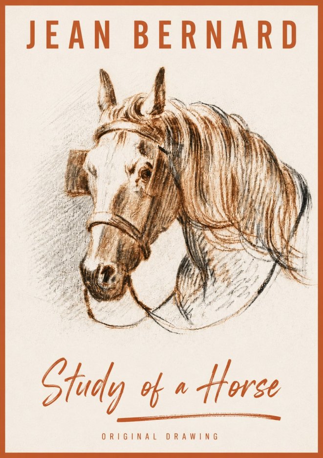 Jean Bernard Study of a Horse V No4 - Poszter