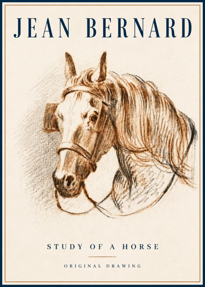 Jean Bernard Study of a Horse V No6 - Poszter