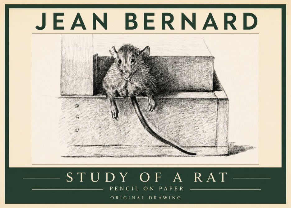 Jean Bernard Study of a Rat I No3 - Poszter