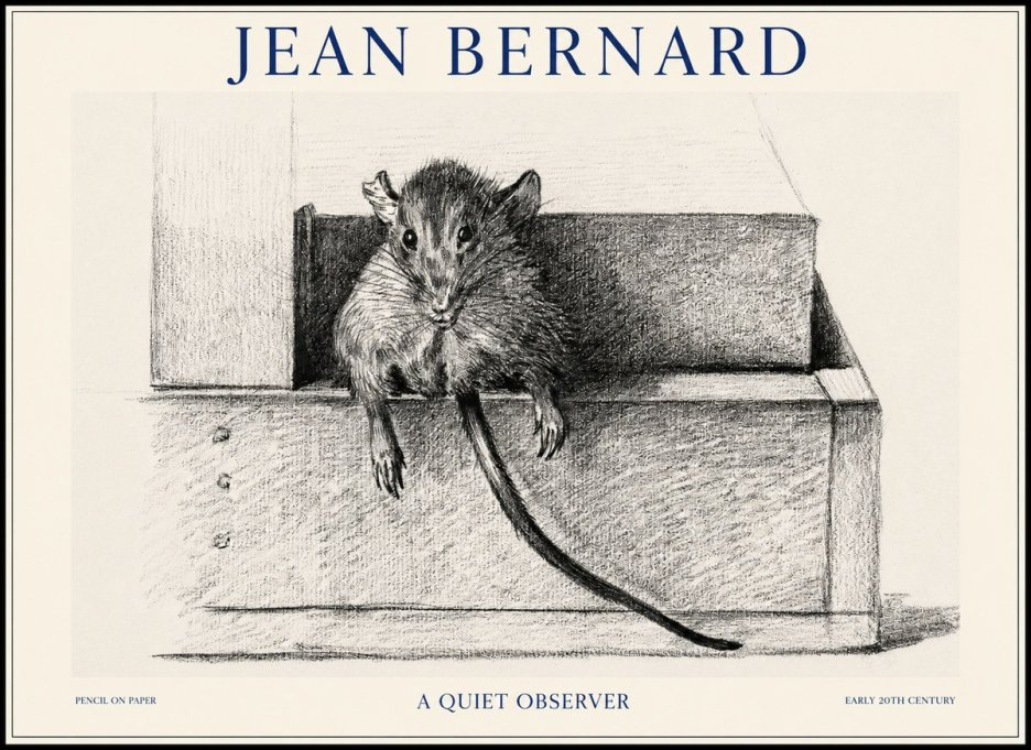 Jean Bernard Study of a Rat I No6 - Poszter