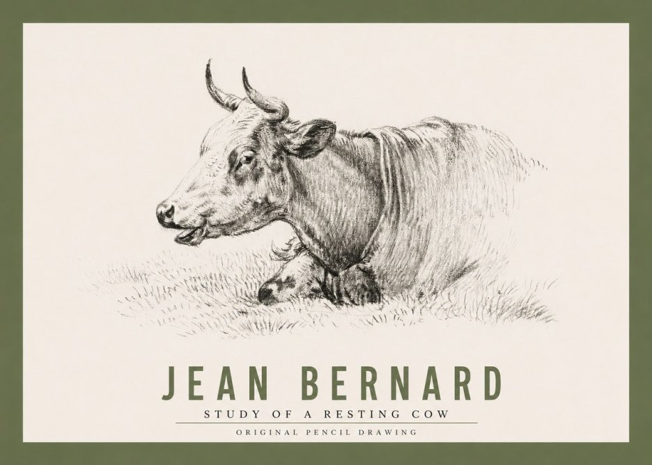 Jean Bernard Study of a Resting Cow IV No2 - Poszter