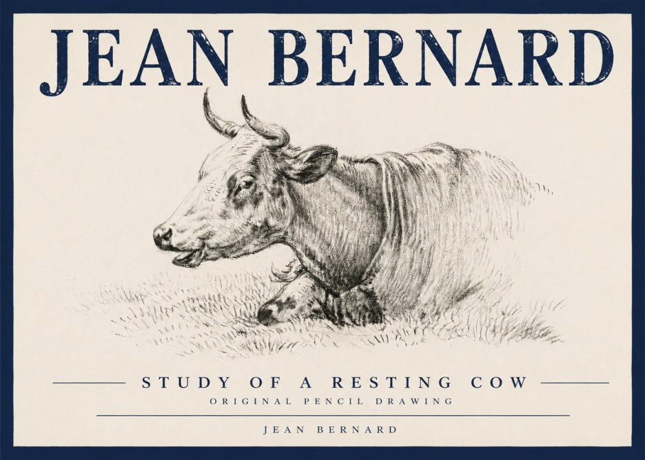Jean Bernard Study of a Resting Cow IV No4 - Poszter