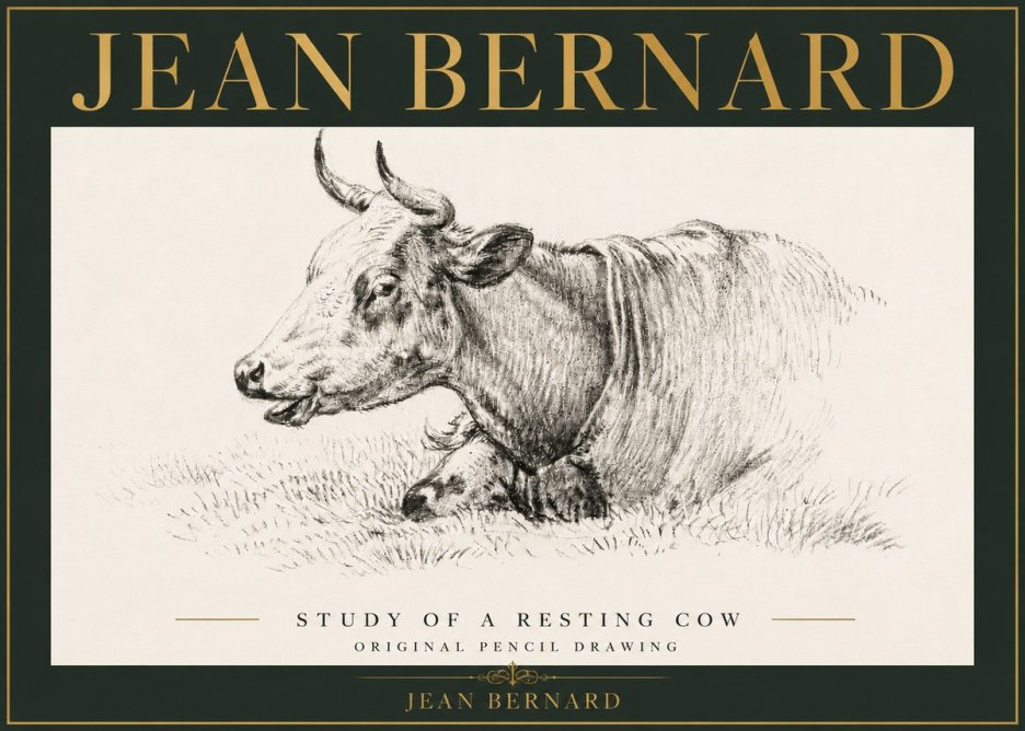 Jean Bernard Study of a Resting Cow IV No5 - Poszter
