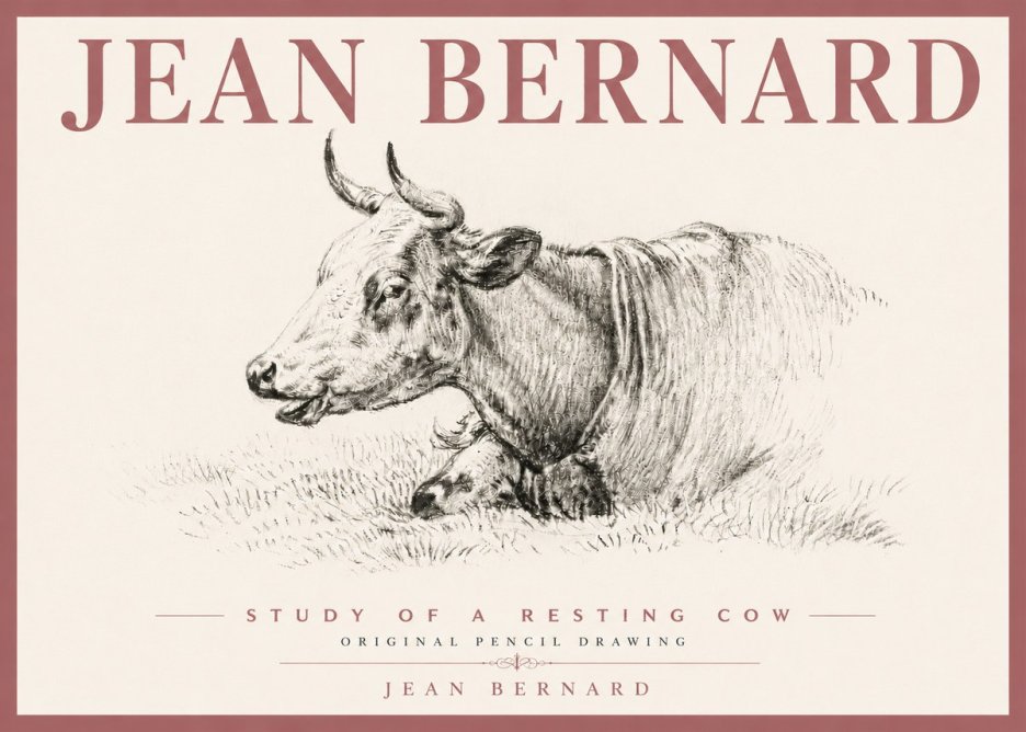 Jean Bernard Study of a Resting Cow IV No6 - Poszter