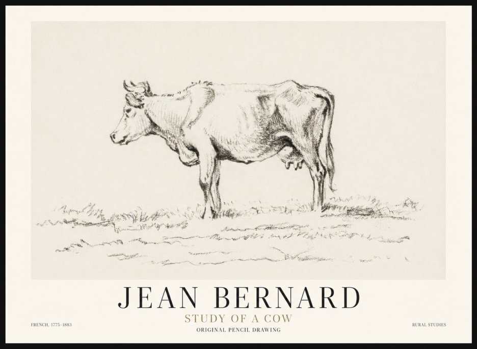 Jean Bernard Study of a Cow III No1 - Poszter