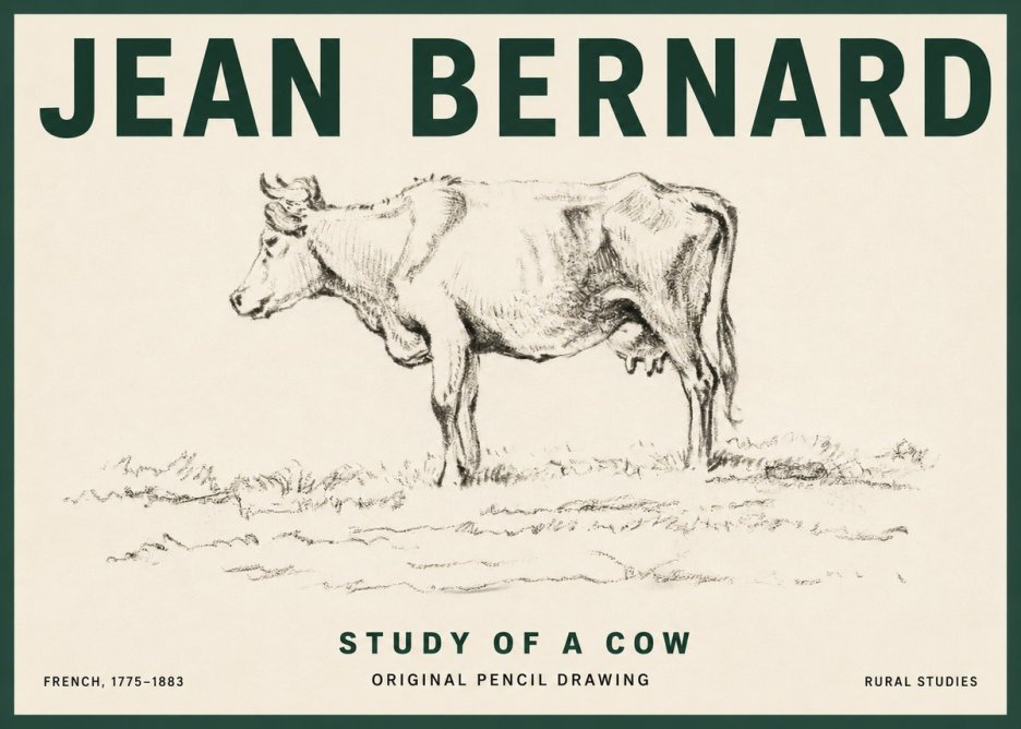 Jean Bernard Study of a Cow III No3 - Poszter