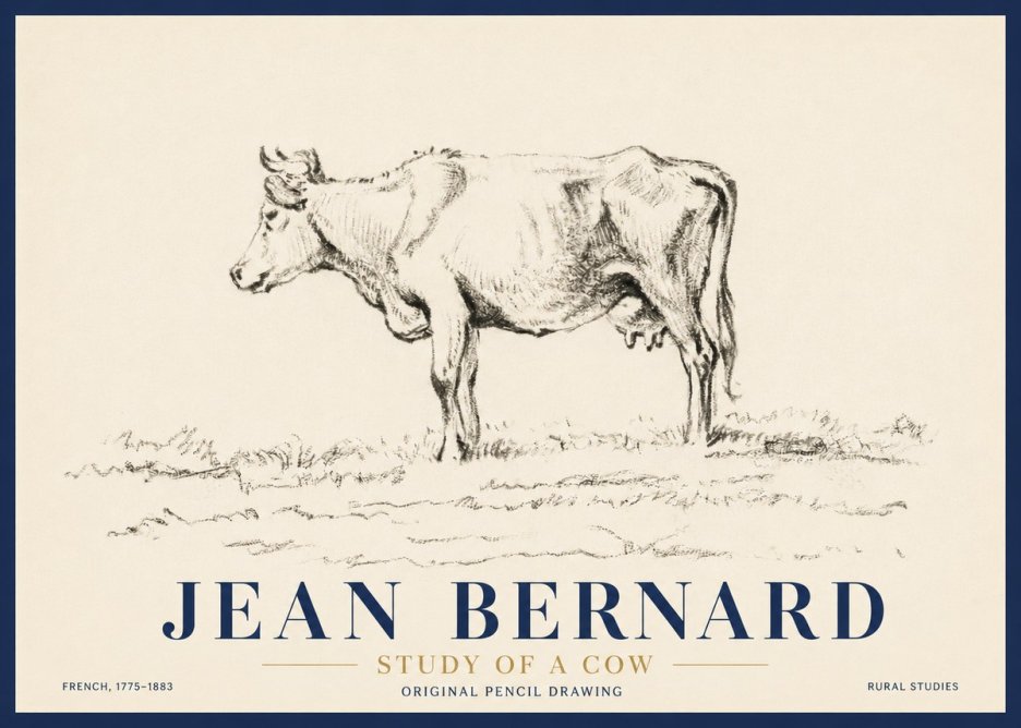 Jean Bernard Study of a Cow III No4 - Poszter