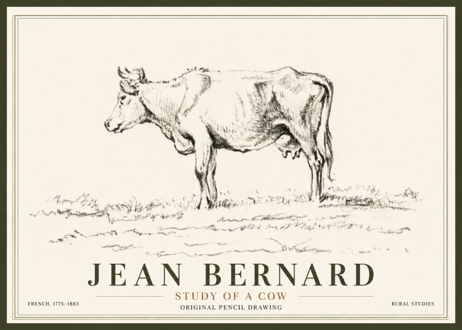 Jean Bernard Study of a Cow III No5 - Poszter