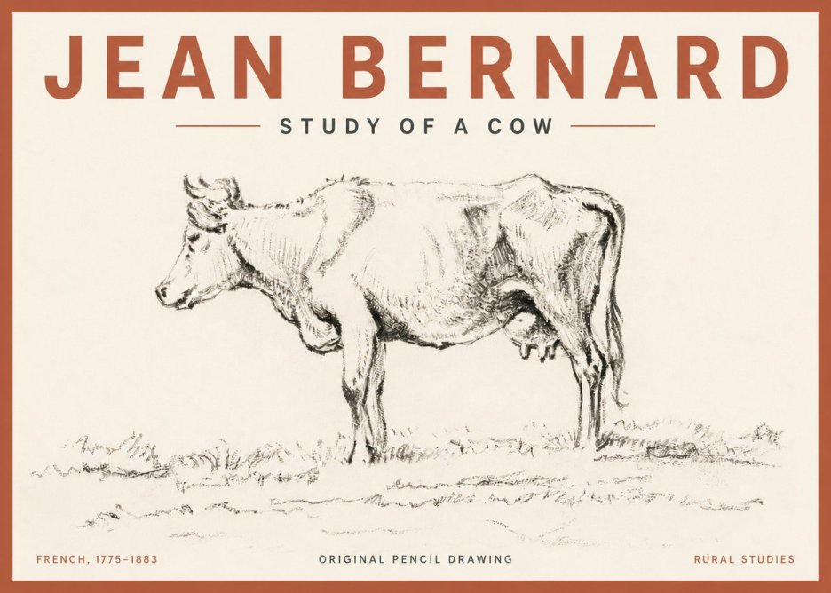 Jean Bernard Study of a Cow III No6 - Poszter