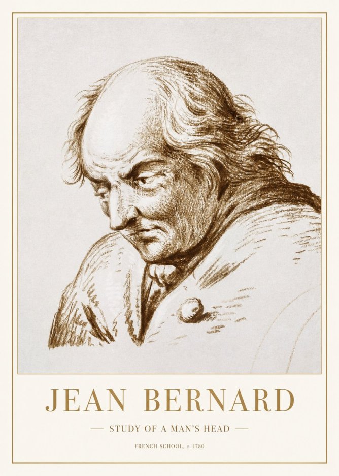 Jean Bernard Study of a Man's Head No1 - Poszter