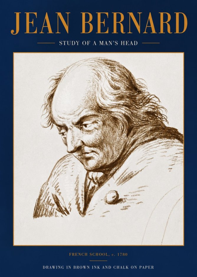 Jean Bernard Study of a Man's Head No3 - Poszter