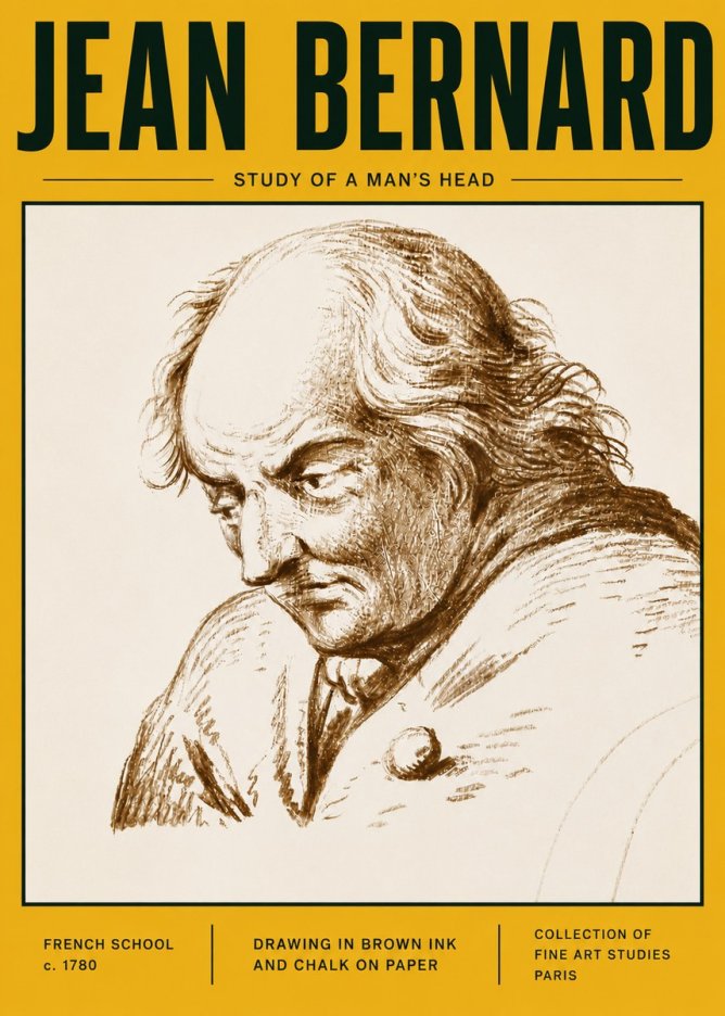Jean Bernard Study of a Man's Head No6 - Poszter