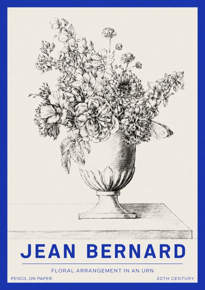 Jean Bernard Floral Arrangement in an Urn No2 - Poszter