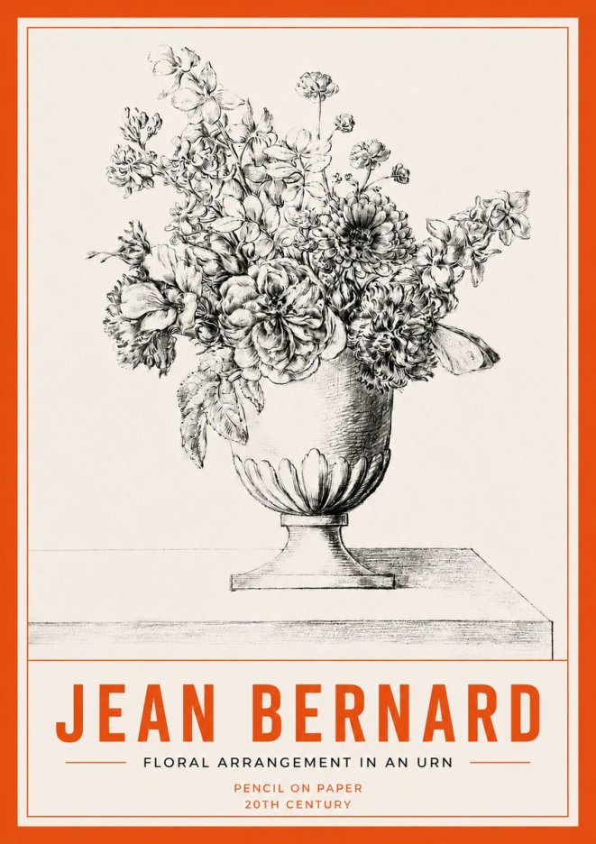 Jean Bernard Floral Arrangement in an Urn No3 - Poszter