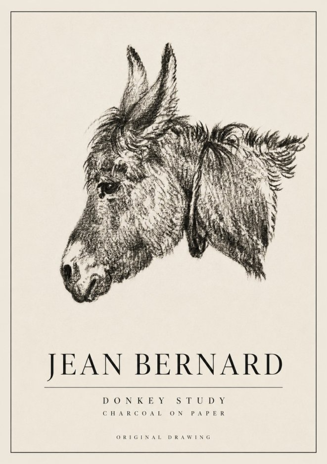 Jean Bernard Donkey Study III No3 - Poszter