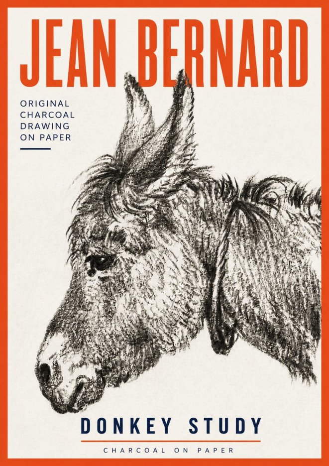 Jean Bernard Donkey Study III No4 - Poszter