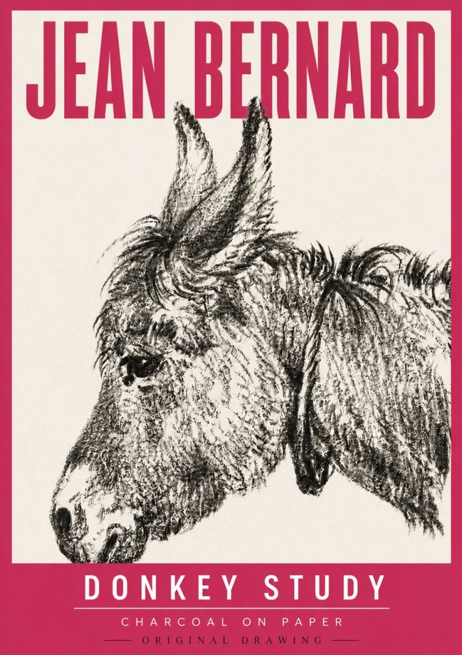 Jean Bernard Donkey Study III No5 - Poszter