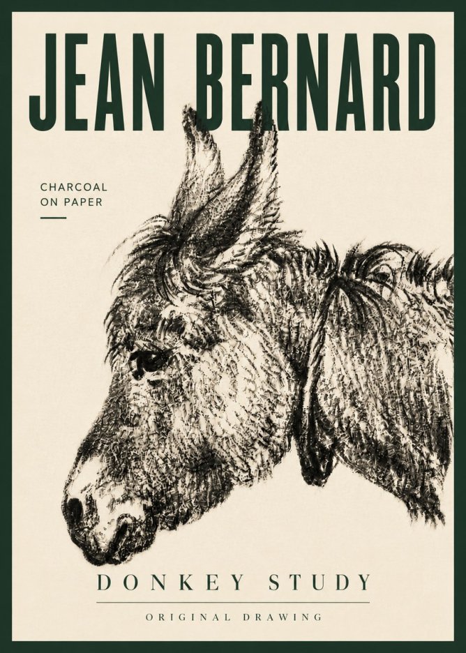 Jean Bernard Donkey Study III No6 - Poszter