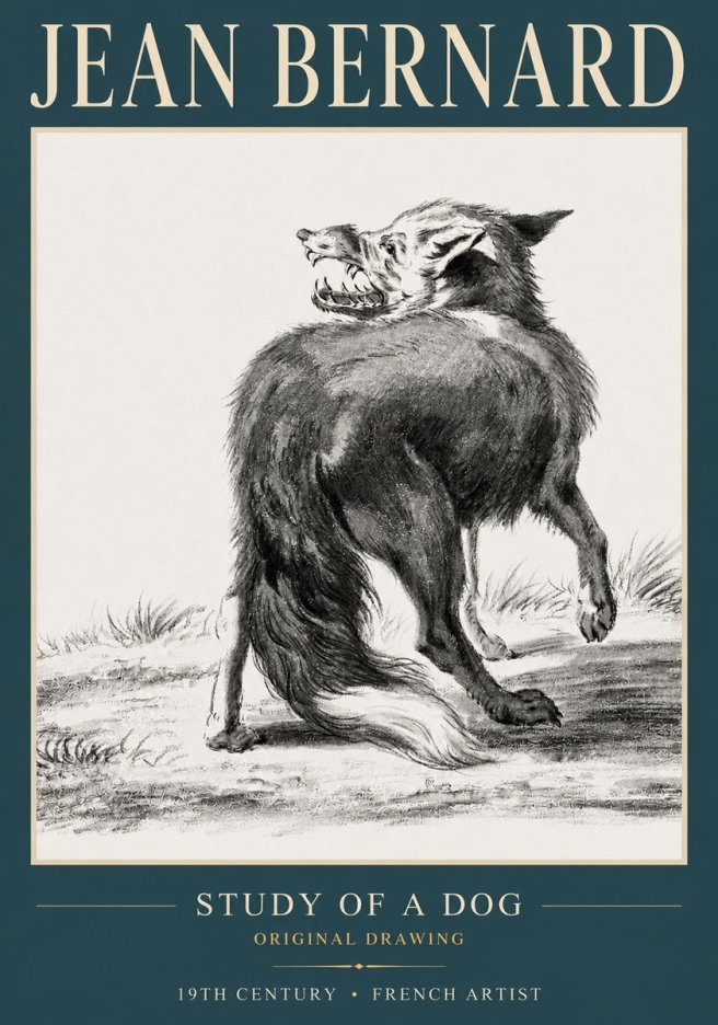 Jean Bernard Study of a Dog II No3 - Poszter