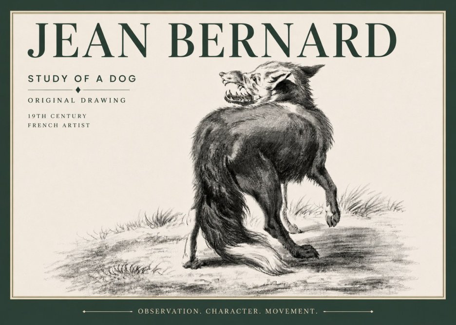 Jean Bernard Study of a Dog II No6 - Poszter