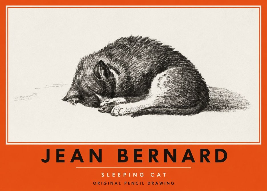 Jean Bernard Sleeping Cat III No2 - Poszter