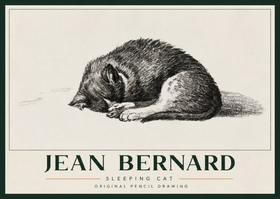 Jean Bernard Sleeping Cat III No3 - Poszter
