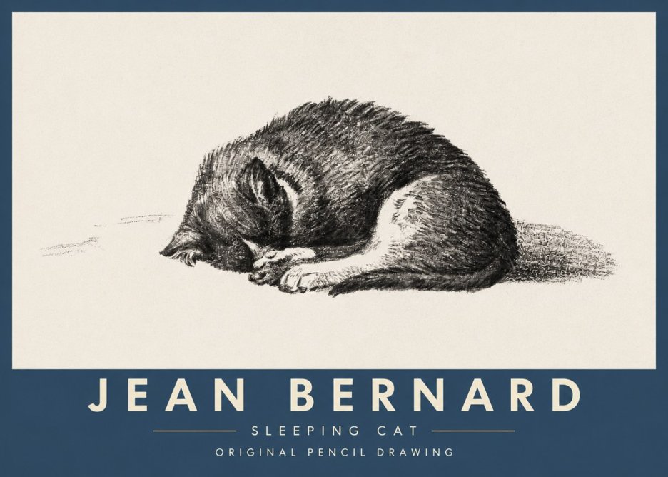 Jean Bernard Sleeping Cat III No4 - Poszter
