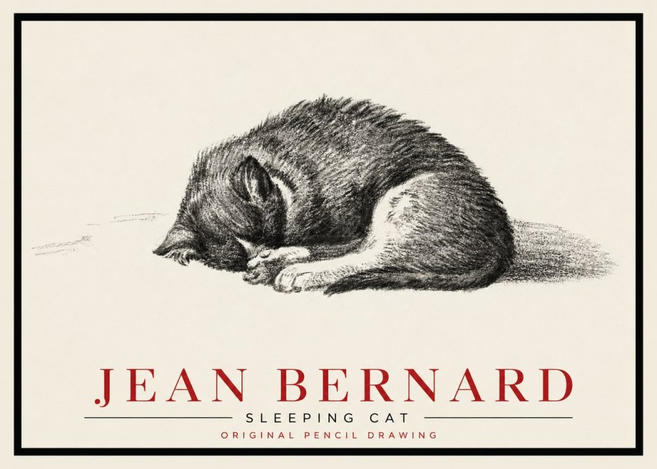 Jean Bernard Sleeping Cat III No5 - Poszter